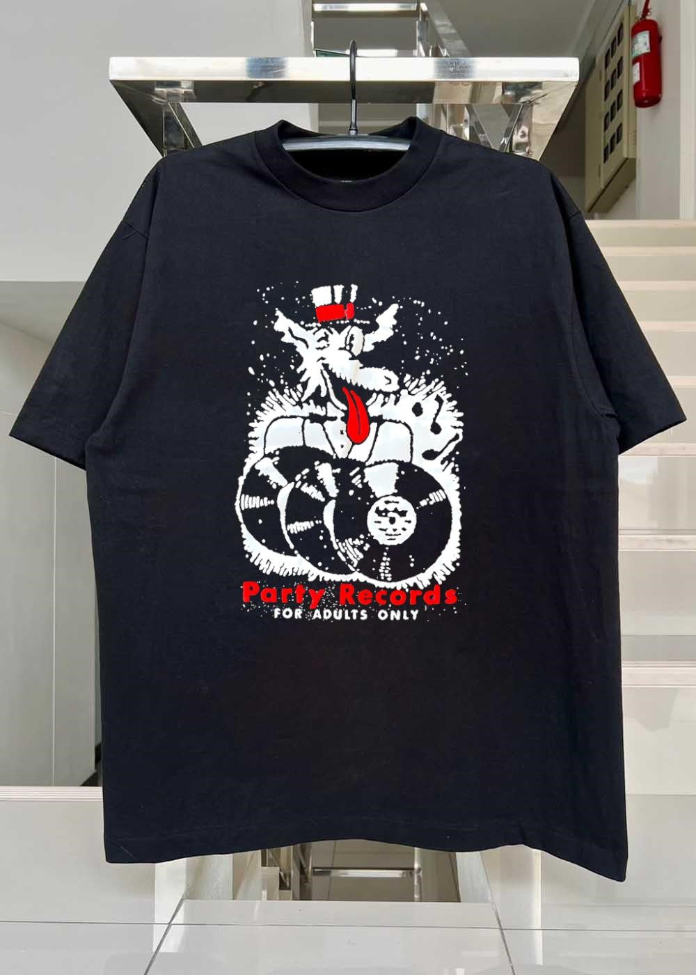 Party Records For Adults Only Wolf Spinning Vinyl Records T-Shirt