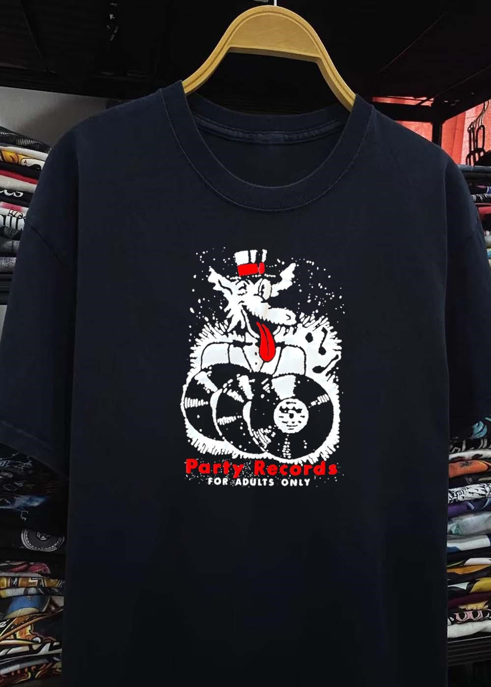 Party Records For Adults Only Wolf Spinning Vinyl Records T-Shirt