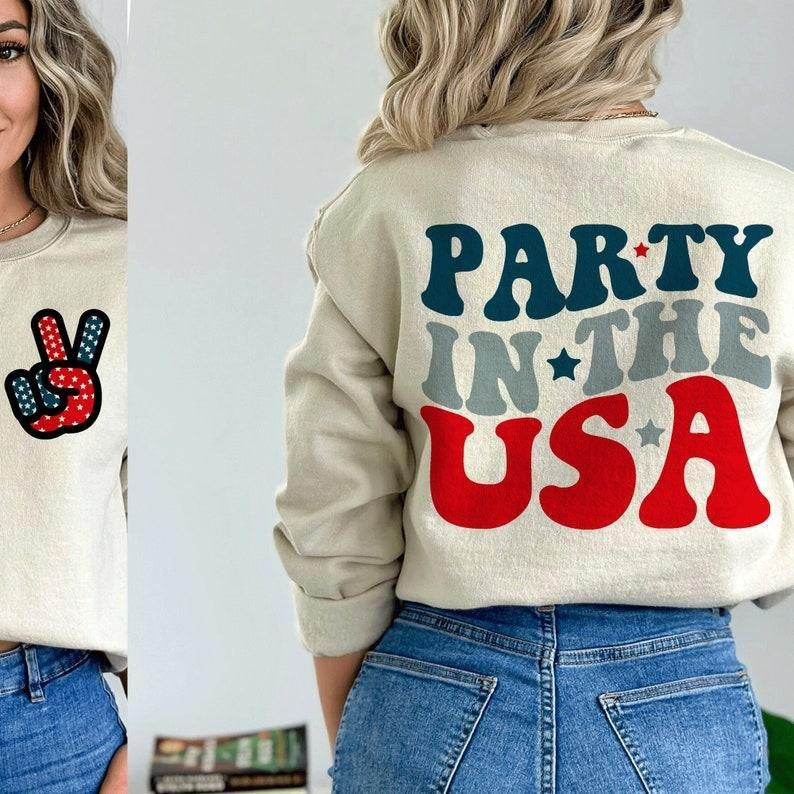 Party in the USA  , 4th of July  , 4th of July png, Usa , 4th Of July Shirt Design, Retro Smiley Face Hoodie, Sweatshirt
