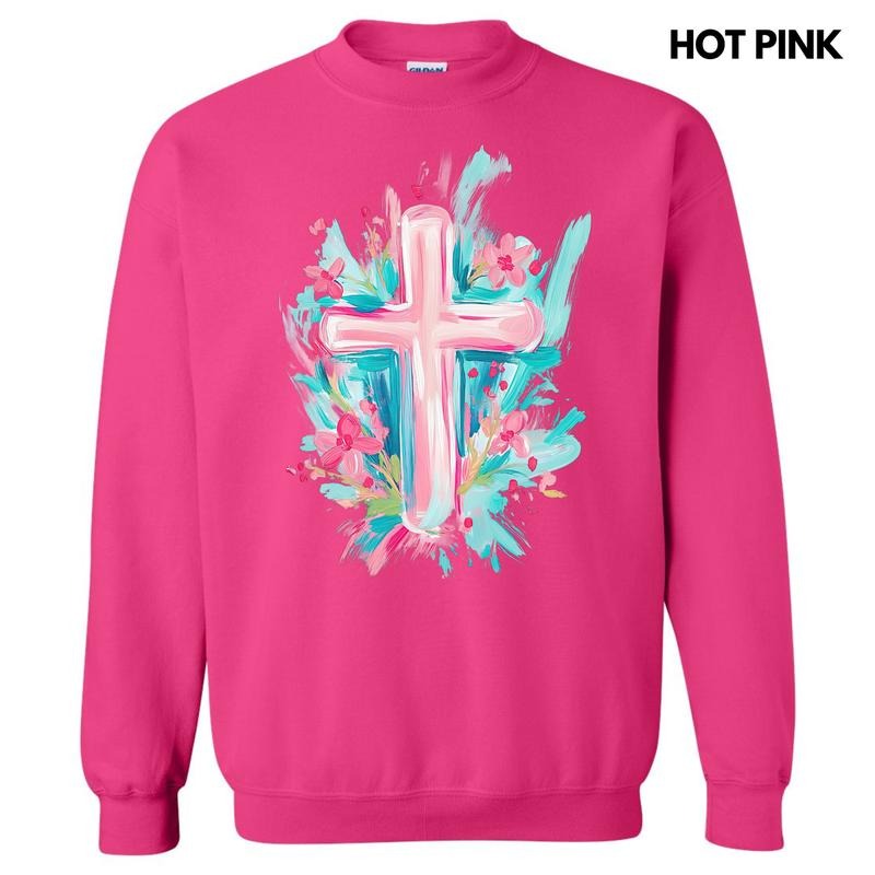 Pastel Brushstroke Cross Sweatshirt 'NLB' T-Shirts, Hoodie | HypeDripTees.com