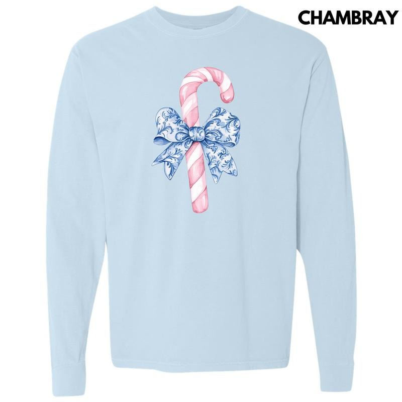 Pastel Candy Cane Long Sleeve Comfort Colors T-Shirt 'NLB' Hoodie, Sweatshirt | HypeDripTees.com