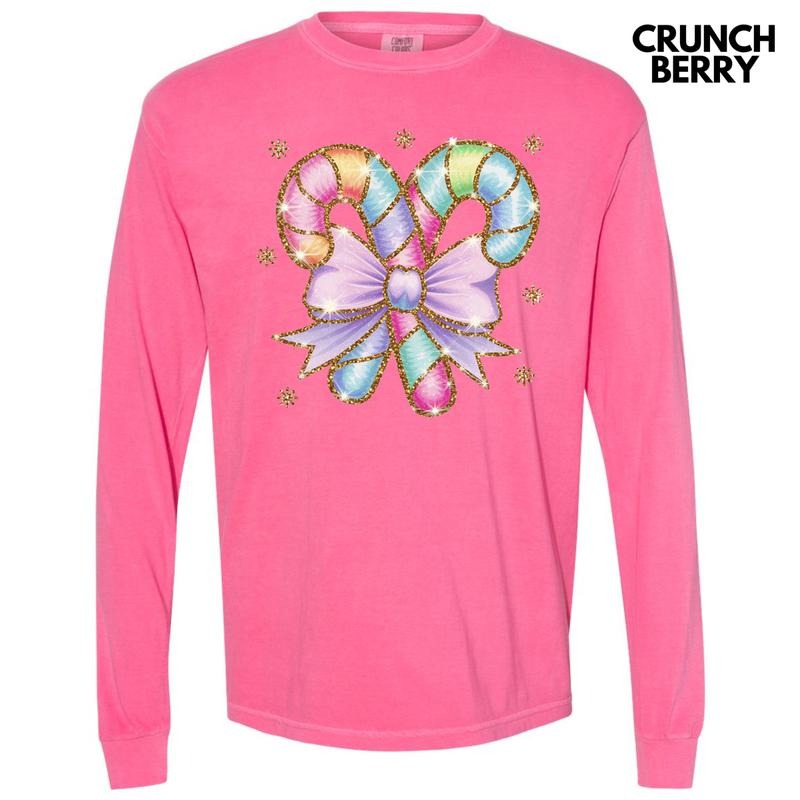 Pastel Candy Canes Long Sleeve Comfort Colors T-Shirt 'NLB' Hoodie, Sweatshirt | HypeDripTees.com