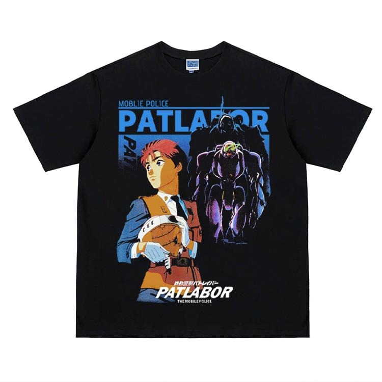 Patlabor "Pilot" Heavyweight Vintage Tee 100% Cotton OVERSIZED Anime T-shirt Menswear Top Crew Necks Tshirt Casual...