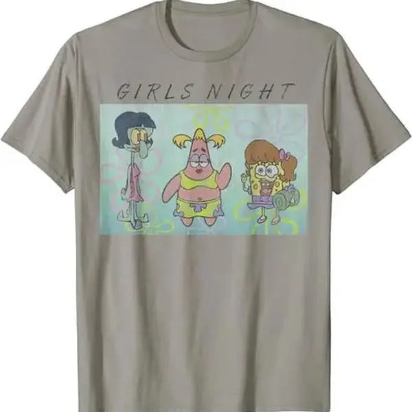 Patrick Squidward Girls Night T-Shirt Hoodie, Sweatshirt | HypeDripTees.com