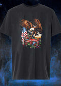 Patriotic Apparel Eagle Soaring Over American Flag United We Stand T-Shirt