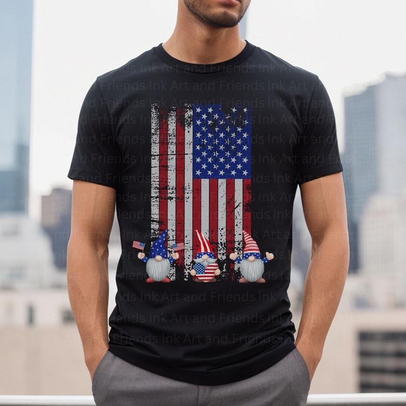 Patriotic Gnome Shirt Funny Gnome Shirt Cute Gnome Shirt Fourth Of July Gnome T-shirt Gnome Shirt Flag Gnome Shirt Gnome...