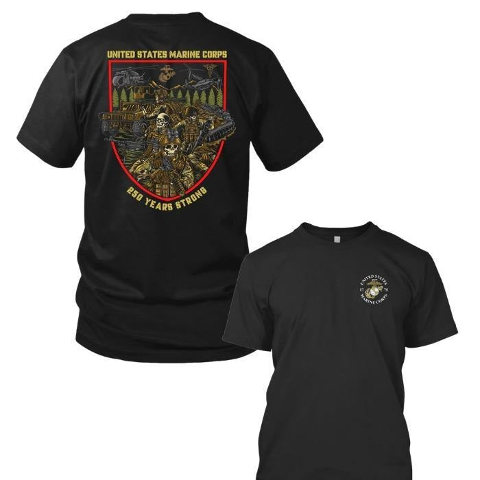 Patriotic Military Graphic T-Shirt for Men, 250 Years Strong Army Veteran Tribute Tee, Tactical Streetwear Soldier Shirt