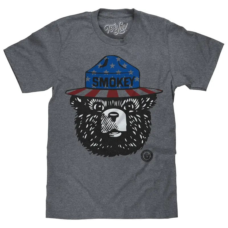 Patriotic Smokey Bear T-Shirt - Gray Hoodie, Sweatshirt | HypeDripTees.com