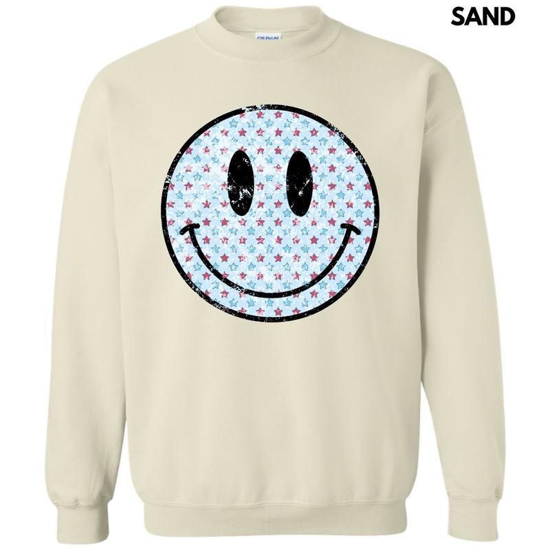 Patriotic Stars Happy Face Sweatshirt 'NLB' T-Shirts, Hoodie | HypeDripTees.com