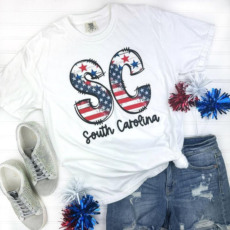 Patriotic States Comfort Colors White T-Shirt Hoodie, Sweatshirt | HypeDripTees.com