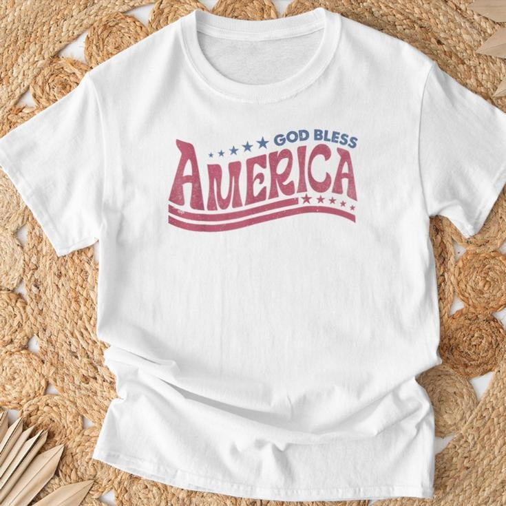 Patriotic T - Shirt with Inspiring "God Bless America" Motif Hoodie, Sweatshirt | HypeDripTees.com