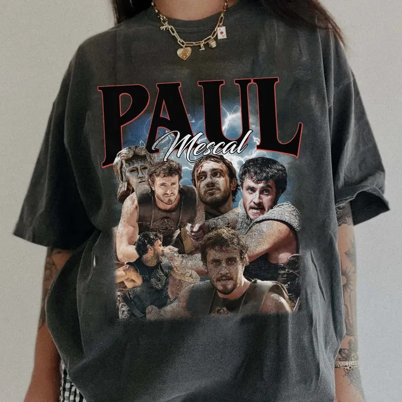 Paul Mescal Gladiator 2 Comfort Colors Unisex Tshirt For Men- For Women, Y2K 90s Retro Movies Bootleg Tshirt, Celebrity...
