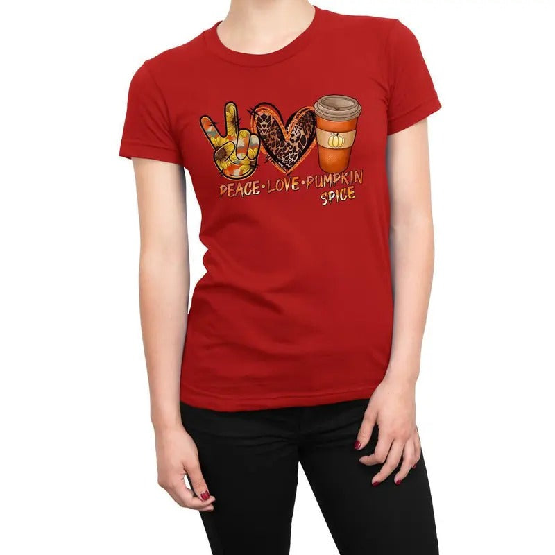 Peace Love Pumpkin Spice Halloween Fall T-Shirt Hoodie, Sweatshirt | HypeDripTees.com