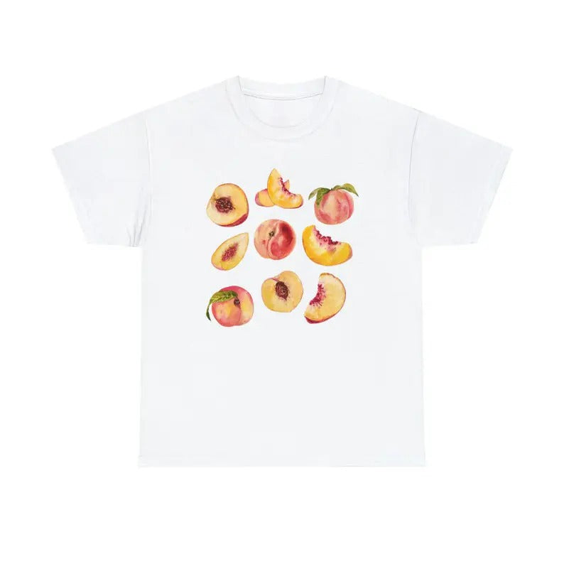 Peach Vintage Graphic Fruit Shirt, Aesthetic Fruit Shirt, Boho Fruit Tee Peach Shirt Peach Graphic T-Shirt Gift For Women...
