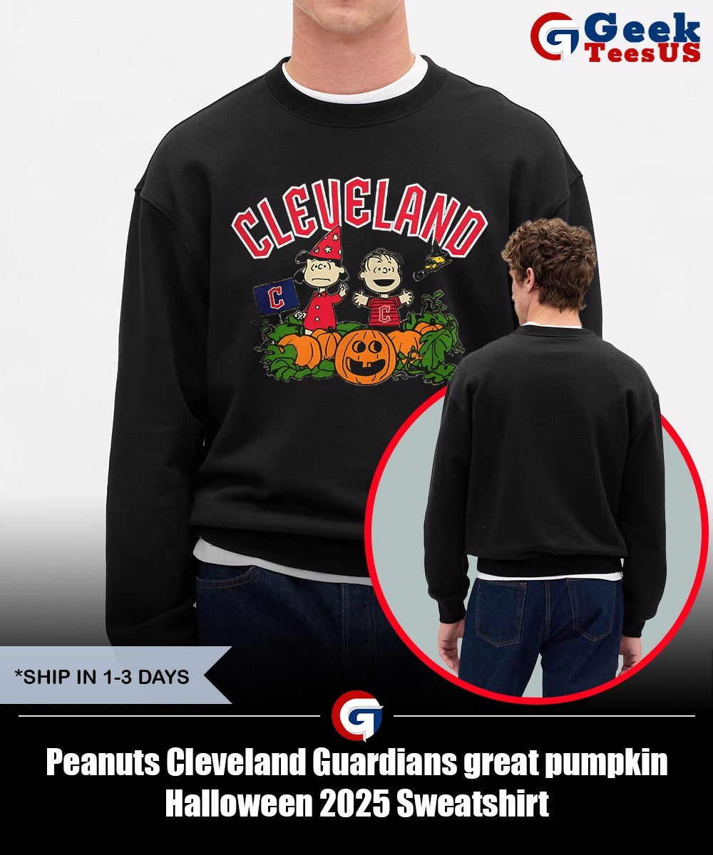 Peanuts Cleveland Guardians great pumpkin Halloween 2025 shirt