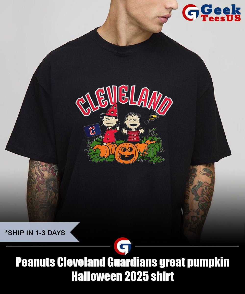 Peanuts Cleveland Guardians great pumpkin Halloween 2025 shirt