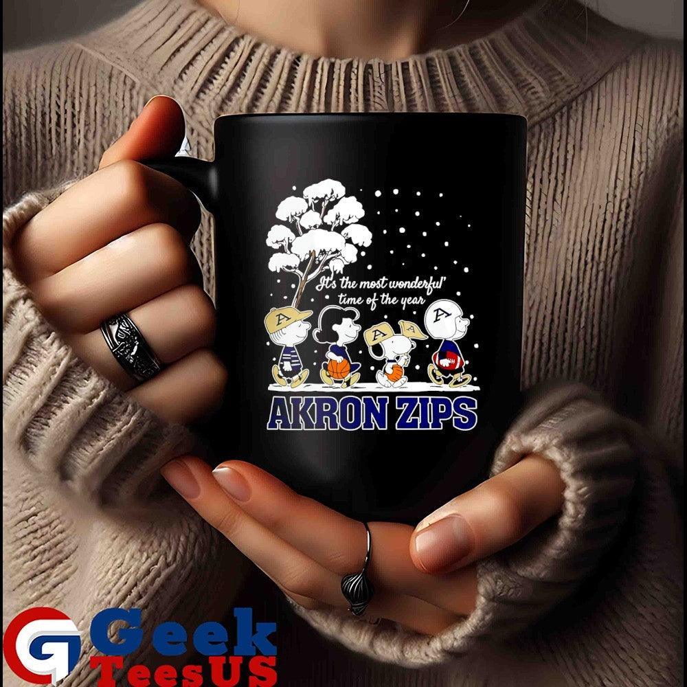 Peanuts characters BAkron Zips it’s the most wonderful time of the year scene Christmas Season Holiday 2025 shirt