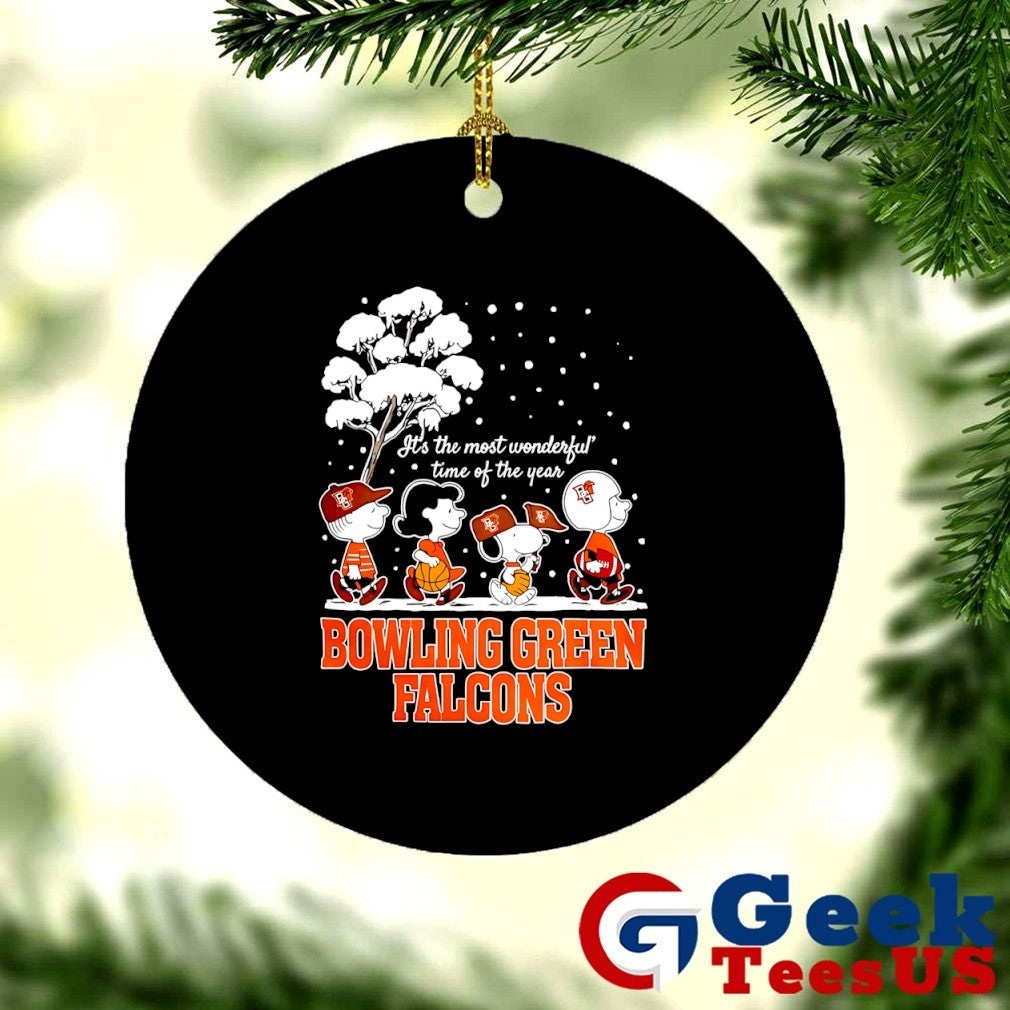 Peanuts characters Bowling Green Falcons it’s the most wonderful time of the year scene Christmas Season Holiday 2025 shirt