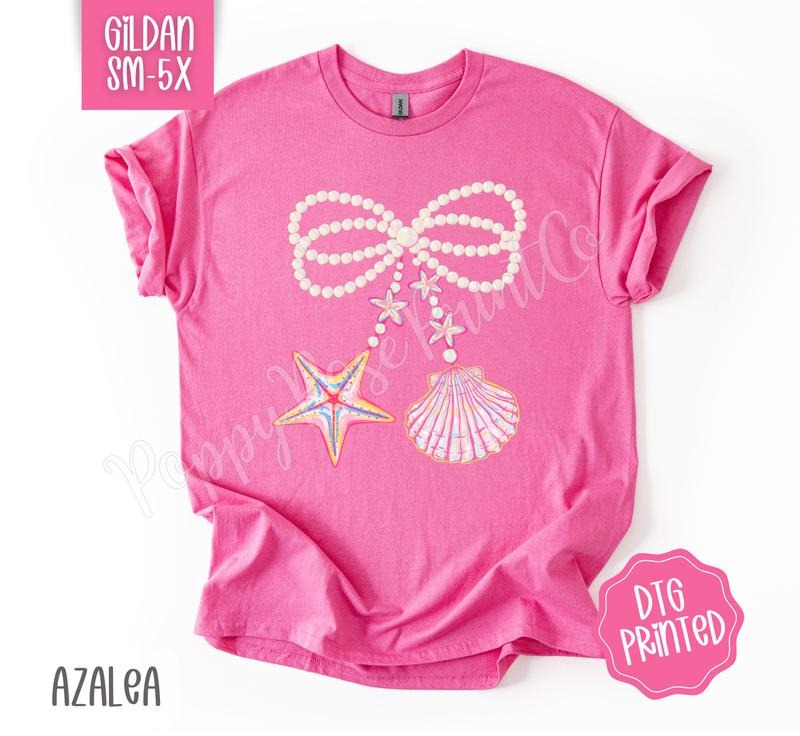 Pearl Shell Bow Gildan Cute Summer Shirt Girly Beach T-Shirts, Hoodie, Sweatshirt