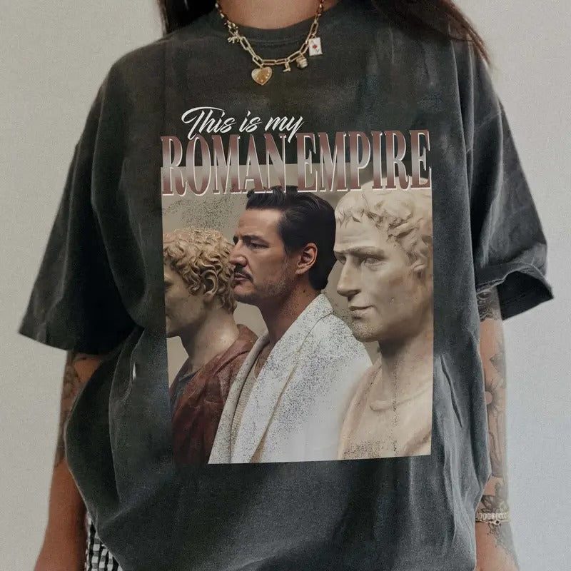 Pedro Pascal Roman Empire Comfort Colors Unisex Tshirt For Men- For Women, Y2K 90s Retro Movies Bootleg Tshirt, Celebrity...