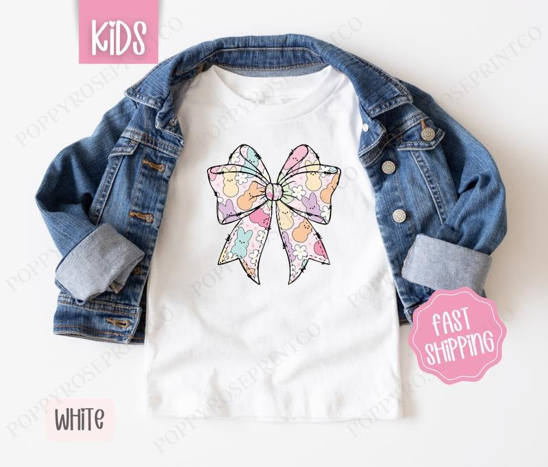 Peep Bow Kids Shirt - Easter Children's Tshirt - Cute Youth Tee Gildan Hoodie, Sweatshirt | HypeDripTees.com