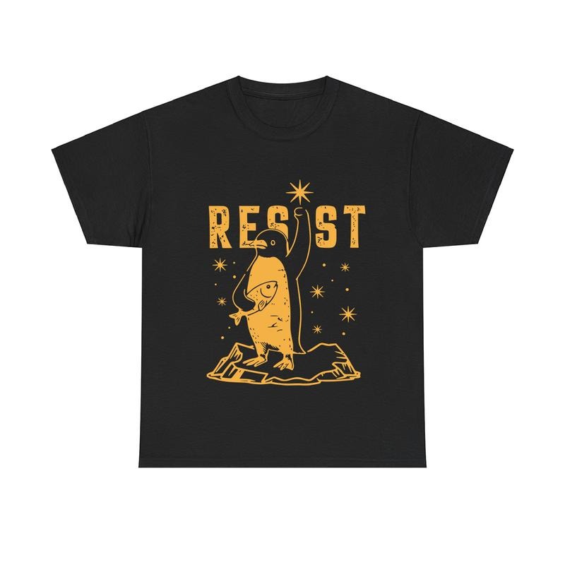 Penguins Against Tariffs Resist Shirt - Funny Graphic Tee for Men, for women - Resist Billionaires Shirt, Trendy T-shirts...