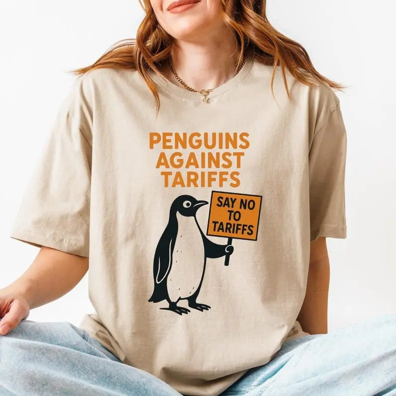 Penguins Against Tariffs Shirt, Resistance Tee Hoodie, Sweatshirt | HypeDripTees.com