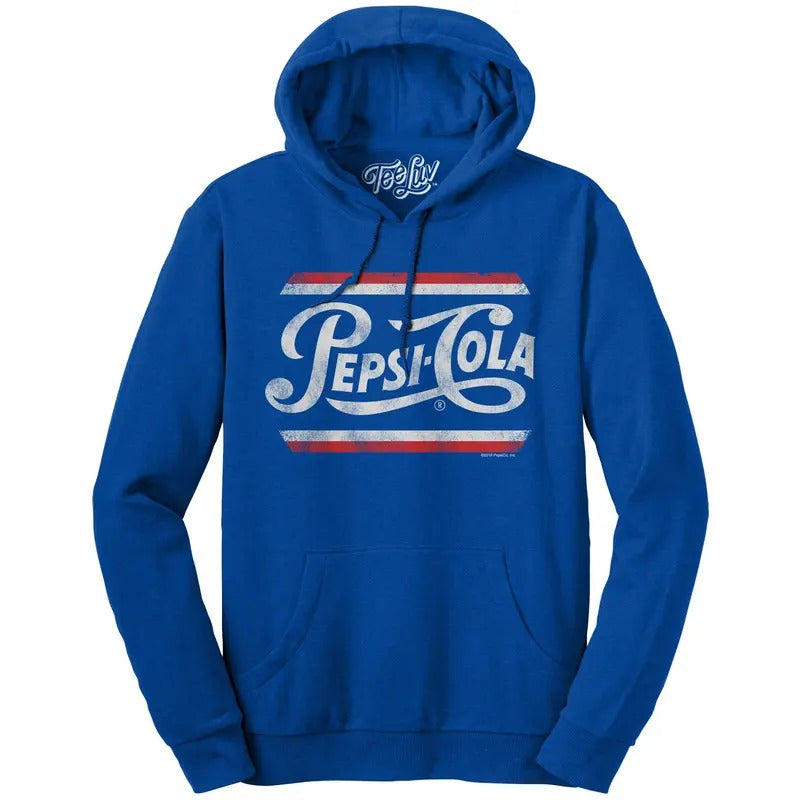 Pepsi Cola Pullover Hooded Sweatshirt - Blue T-Shirts, Hoodie | HypeDripTees.com