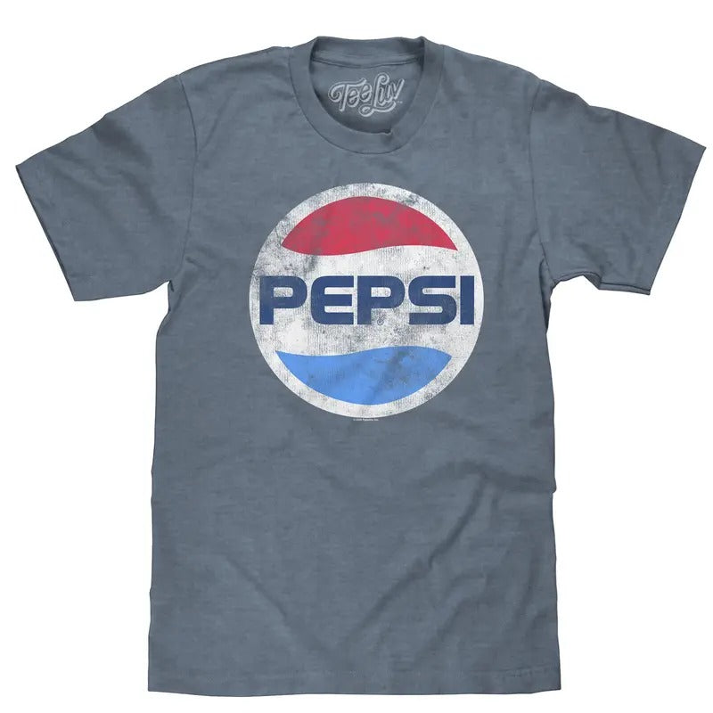 Pepsi Logo Big & Tall T-Shirt - Indigo Heather Hoodie, Sweatshirt | HypeDripTees.com