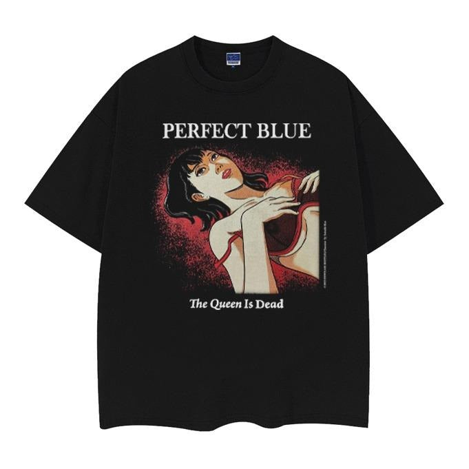 Perfect Blue "Perfect Room" Vintage Oversized Tee Anime T-shirt 100% Cotton Original Design Men's Top Casual Streetwear...