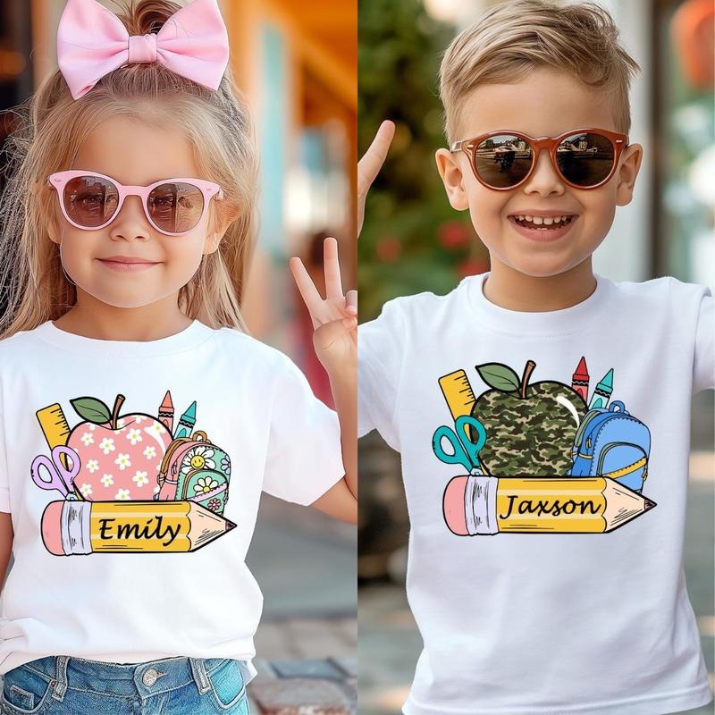 Personalized Back To School Shirt, First Day If School, Custom Name Back to school gift, Personalized Kindergarten Youth...