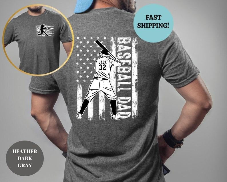 Personalized Baseball Dad Shirt, Baseball Gifts for Men, Gift for Dad, Personalized Dad Shirt, Fathers Day Gift, Fathers...
