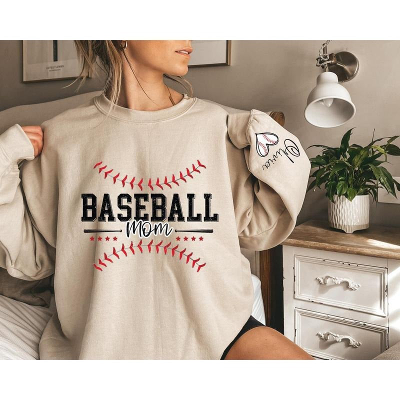 Personalized Baseball Mom Sweatshirt with Kids names, Baseball Hoodie For Women, Sports Mom Shirt, Mothers Day Gift,...