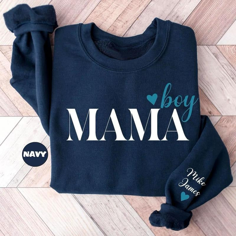 Personalized Boy Mama Sweatshirt, Custom Mama Of Boys Hoodie, Baby Announcement Shirt, New Mom Sweater, Mommy Outfit, Mom...