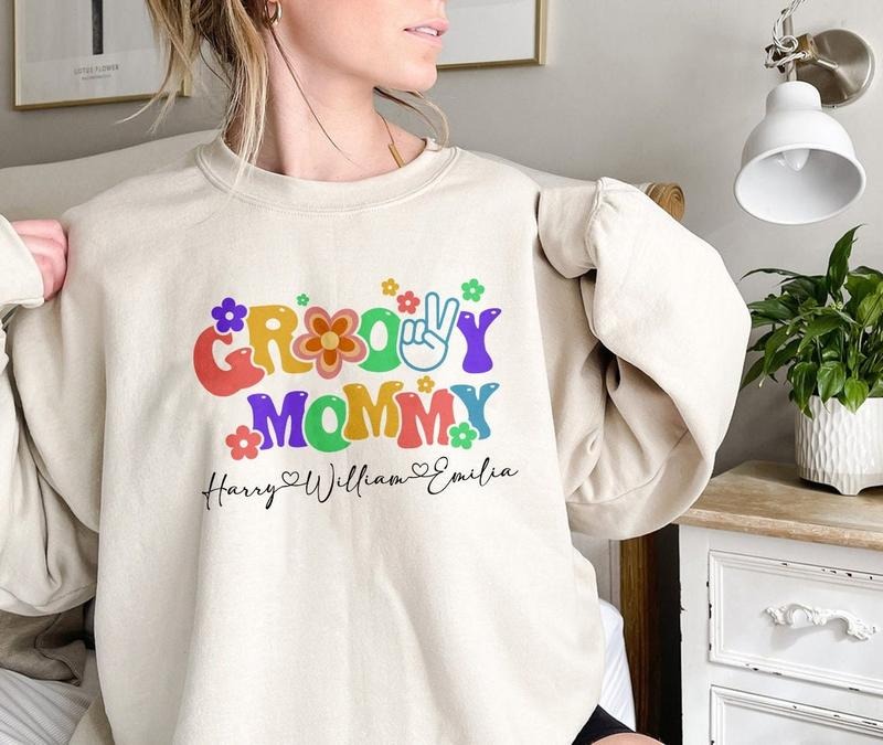 Personalized Groovy Mommy Shirt, Retro Shirt Best Price Hoodie, Sweatshirt | HypeDripTees.com