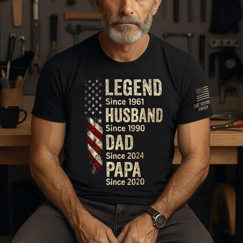 Personalized Husband Dad Papa Shirt, Custom Legend Since Year T-Shirt , Father's Day Gift for Him, New Dad Birthday Gift...