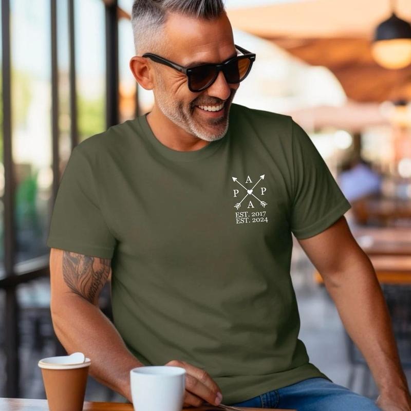 Personalized Papa Shirt, Custom Dad Sweatshirt, Papa Est Shirt, Personalized Father's Day Shirt, Fatherhood Sweatshirt,...