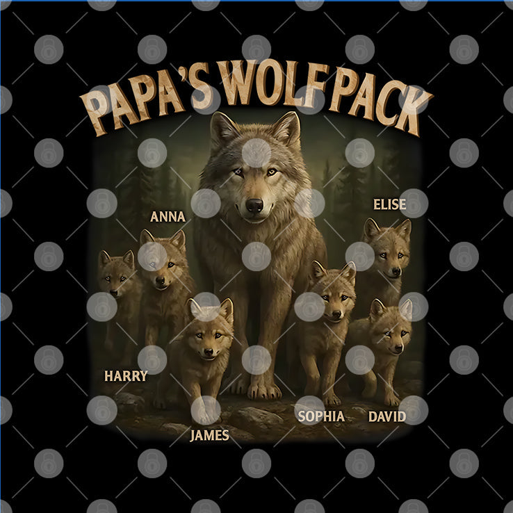 Personalized Papa’s Wolf Pack T Shirt