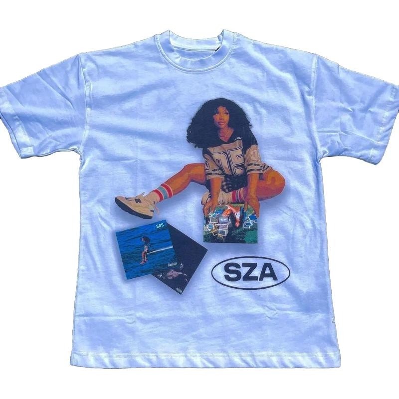Personalized SZA Print Short Sleeve T-Shirt Menswear Top Love Man Underwear Tshirt Crewneck Streetwear Tropical Casual...