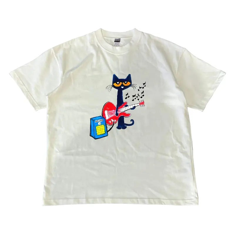 Pete the Cat Playing Guitar Shirt, Baby Tee Graphic Shirt