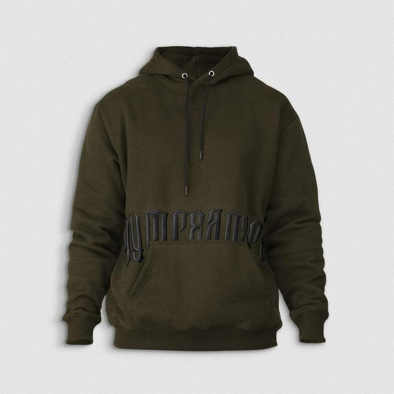 Phantom Hoodie - OD Green, Soft Fleece Material, Relaxed Fit, Stretchable Ribbed Cuffs and Hem, Front Pocket with 3D Puff...