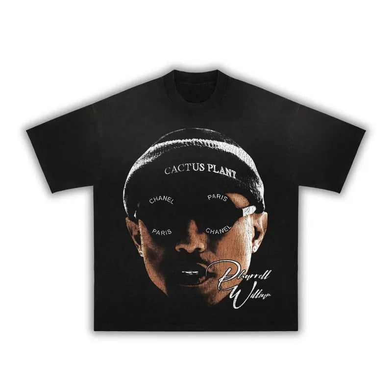 Pharrell Big Face T-Shirt Graphic Cotton Rap Tee Gift For Fans, Gift For Women Hoodie, Sweatshirt | HypeDripTees.com