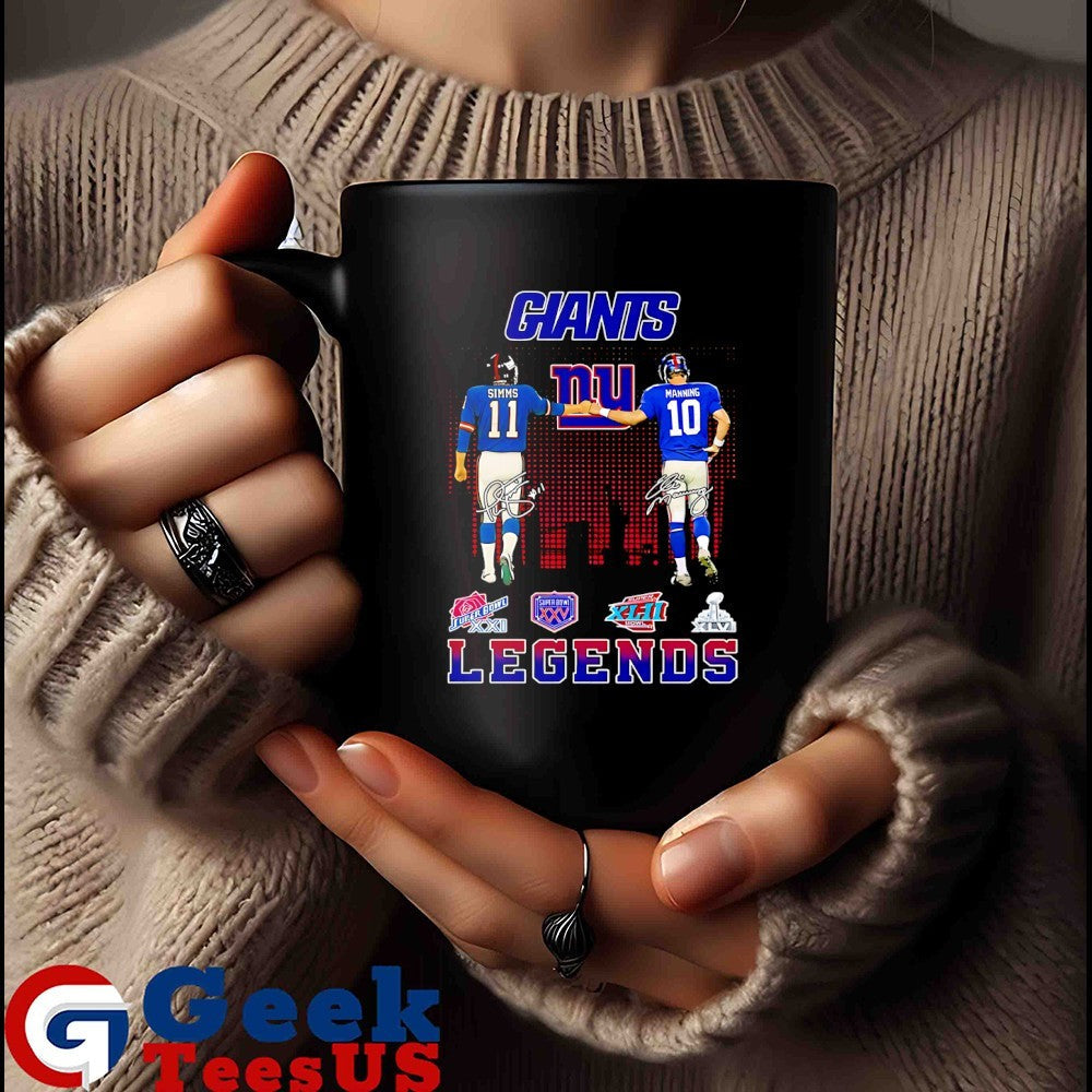 Phil Simms fist bump Eli Manning New York Giants Football Legends 2025 signature shirt