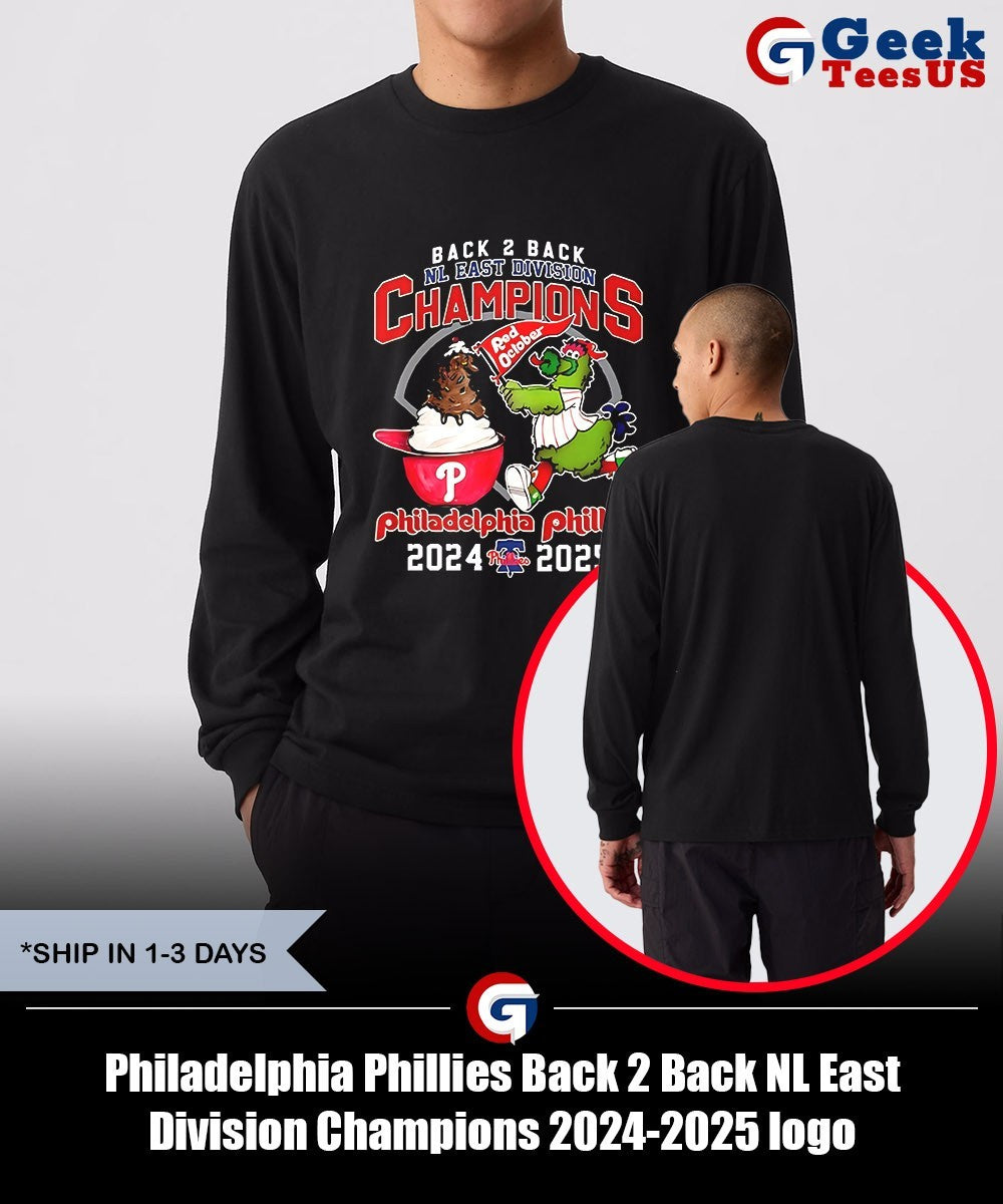 Philadelphia Phillies Back 2 Back NL East Division Champions 2024-2025 logo shirt