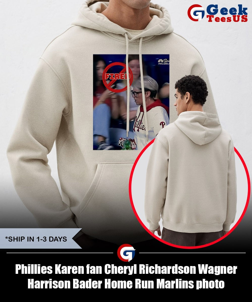 Phillies Karen fan Cheryl Richardson Wagner Harrison Bader Home Run Marlins photo shirt