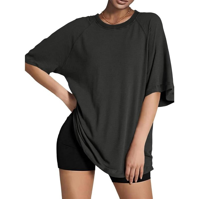 PiePieBuy Women's Oversized T Shirt Summer Casual Loose Fit Crew Neck Tee with Raglan Short Sleeves Workout Top Hoodie,...