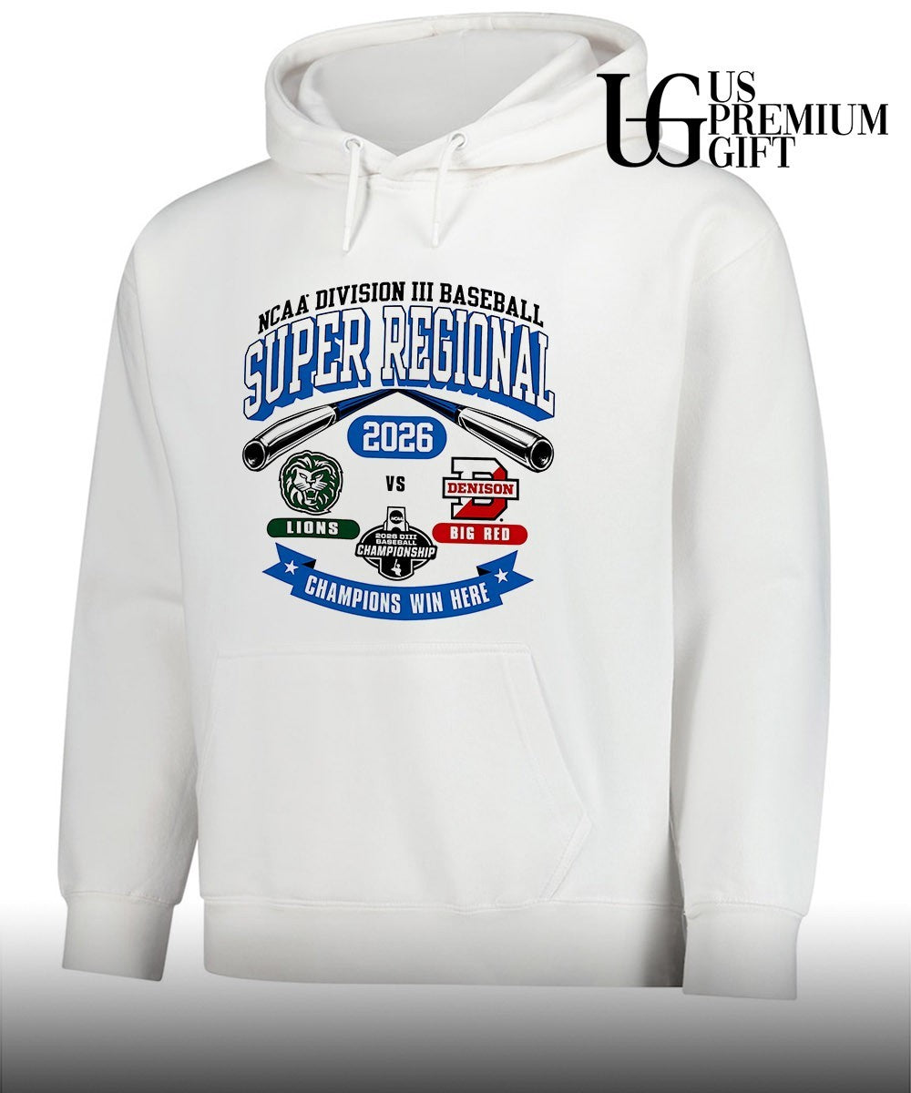 Piedmont Lions and Denison Big Red Division III Baseball Super Regional 2026 Champions Win Here shirt