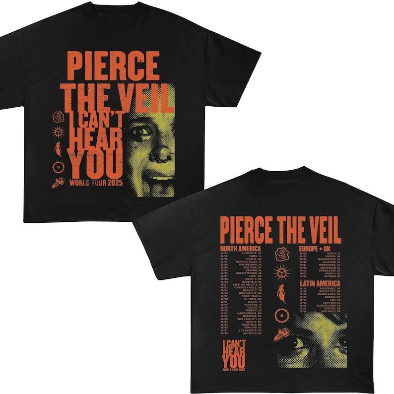 Piercee The Veill I Can't Hear You Tour 2025 Shirt, Concert 2025, Rock Music Hoodie, Sweatshirt | HypeDripTees.com