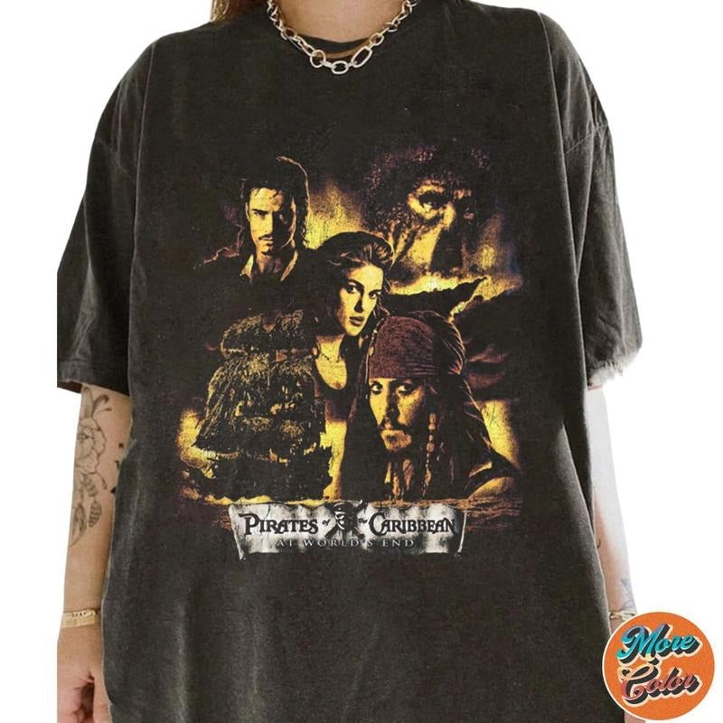 Pirates of the Caribbean Jack Sparrow Movie Shirt, Cotton Unisex T-Shirt, Crew Neck, Size S- 4XL, Menswear Top,...