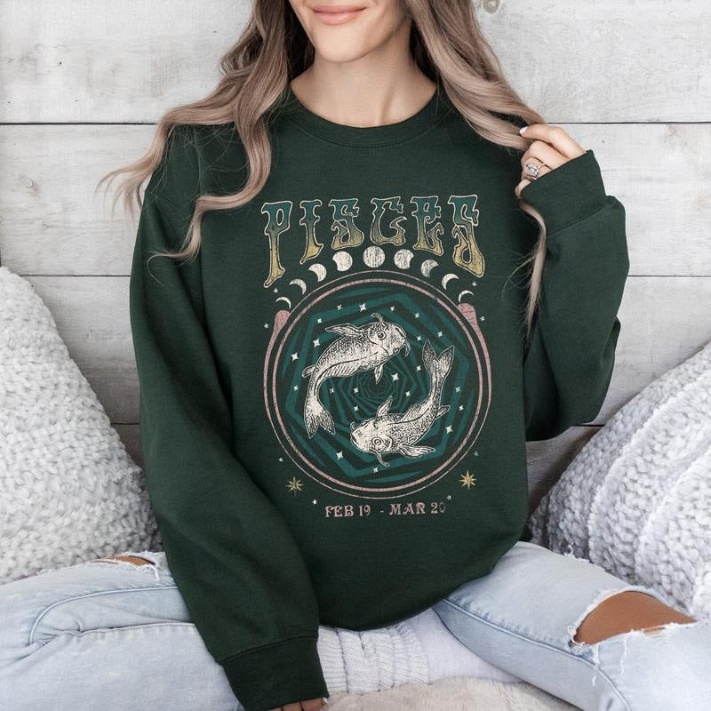Pisces Zodiac, Astrology, Horoscope Sweatshirt T-Shirts, Hoodie | HypeDripTees.com